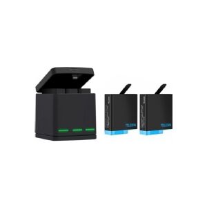 Box Telesin tre-kanals oplader til GoPro Hero 8 + 2 batterier (GP-BNC-801)