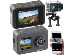Somikon Caméra sport 4K étanche avec 2 écrans, wifi, capteur Sony et fonction Webcam