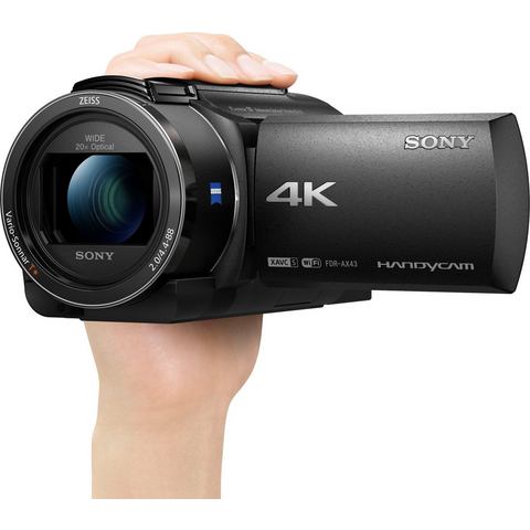 Sony camcorder »AX43« (4K Ultra HD, WLAN (Wi-Fi) NFC, 20x opt. Zoom)  - 649.99 - zwart