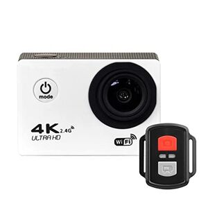 AMAZWI Action Cameras Action Camera， Ultra HD 4K WiFi 2.0&12MP ， Underwater Waterproof Pro Sport Camera， Mini Helmet Video Recording Camera Waterproof and Durable Housing (Color : Bianco, Size : M)