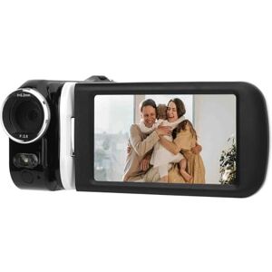 Lazmin112 Video Camera Camcorder, 2.7K HD 1080P 30FPS 48MP 3in 180° Rotation Touchscreen 18X Digital Zoom Night Vision Vlogging Camera Recorder, Remote Control, 2 Batteries