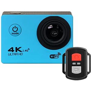 AMAZWI Action Cameras Action Camera， Ultra HD 4K WiFi 2.0&12MP ， Underwater Waterproof Pro Sport Camera， Mini Helmet Video Recording Camera Waterproof and Durable Housing (Color : Blu, Size : M)