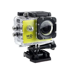 WLLKIY Mini HD 1080P Waterproof Camera Sport Camcorder 2.0 Inch 32G Outdoor Motion Sking DV for Action Video Helmet Bicycle Digital Cam (Size : Only cam, Color : Yellow)