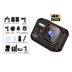 HMULTI Waterproof Action Camera Ultra HD 4K Action Camera 4K60FPS Remote Control 30m Waterproof 170° Wide Angle Action Camera Dash Cam Capture Your Every Moment (Size : With 32G Card, Color : Camera)