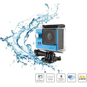 iTecoSky WiFi Ultra HD 4K Sports Action Camera Cam Camcorder DVR DV Video 170D Wide Angle 2.0 LCD 30M Waterproof Outdoor Mini Helmet Action Video Camera Diving Recorder (blue)