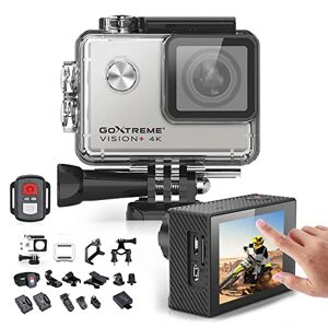Easypix GoXtreme Vision+ 4K Ultra HD Action Cam, 4K @ 30fps, 5 cm (2.0 Inch) Touch Screen, 170° Wide Angle, Waterproof up to 30 m, 12MP Sensor, Silver