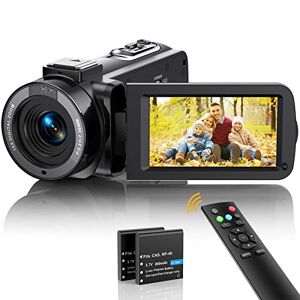 Ahlirmoy Video Camera Camcorder FHD 1080P 36MP 30FPS YouTube Vlogging Camera Recorder IR Night Vision 16X Digital Zoom 3.0'' 270 Degree Rotation IPS Screen Digital Camcorder with Remote and 2 Batteries