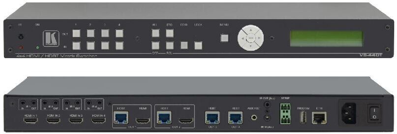 Kramer VS-44DT 4x4 4K 60 4:2:0 HDMI/HDBaseT Matrixschalter mit PoE für vergr. Reichweite