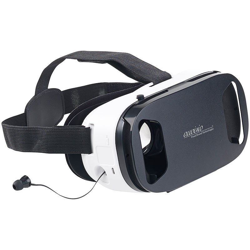 auvisio Virtual-Reality-Brille, In-Ear-Headset, Touch-Bedienung, Bluetooth 4.2