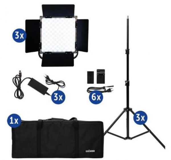 Doerr Dörr DLP-1000 - LED Video Light RGB 3er Set