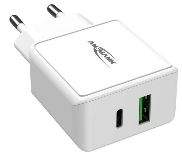 Ansmann HC218PD - Home Charger / 1x USB-A / 1 x USB-C - Weiss