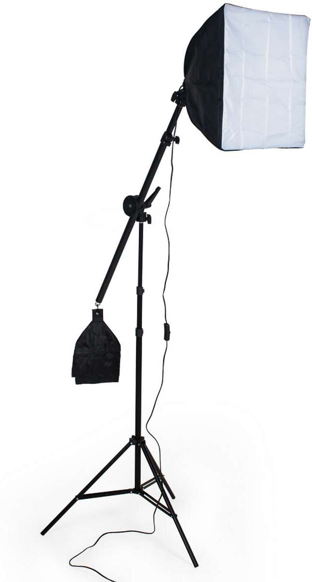 tectake Studiové světlo a softbox se stativem - černá