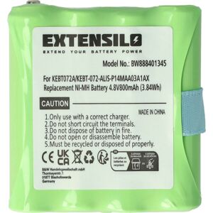 Extensilo - Akku kompatibel mit MicroTalk 80, 85, 100, 110, 115, 200, 300, PR500, PR900 Funkgerät, Walkie Talkie (800 mAh, 4,8 v, NiMH)