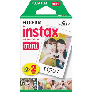 Película fotográfica - Fujifilm Instax Mini Brillo, 2 x 10 hojas, Blanco