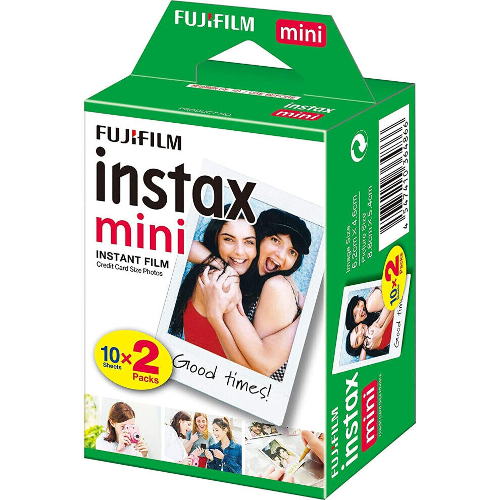 Fuji Instax Mini Credit Card Size Glossy Photo Film 20 Shot Pack 16567828 In