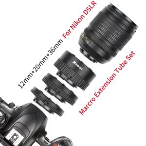 High Discount 12mm 20mm 36mm manuel fokus N-AF Macro forlængerrør sæt Mount til Nikon D3200 D7100 D5100 D5500 D5200 Digital SLR Kamera sort
