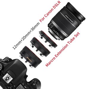 High Discount Metal TTL Auto Focus Macro Extension Tube Ring til Canon 600d 500d 80d EOS EF EF-S 60D Kamerakamera Tilbehør sort