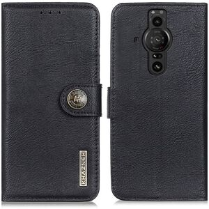 MTK KHAZNEH Wallet Stand Case til Sony Xperia Pro-1 - Sort Black