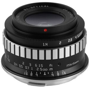 Objetivo TTArtisan 23mm F1.4 APSC Para Canon Negro+Plata (C2314-BS-RF)