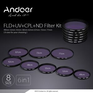 62/67/55/52/58/77mm UV + CPL + FLD + ND (ND2 ND4 ND8) Kit de filtres de photographie à polarisation circulaire ultraviolette