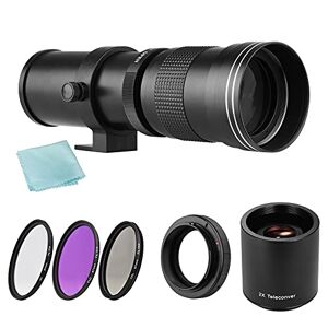 Camnoon Super Téléobjectif Zoom F/8.3-16 420-800mm T Mount + Ensemble de filtres UV/CPL/FLD + 2X téléconvertisseur 420-800mm + Bague d'adaptation T2-EOS de Remplacement pour Canon EF-Mount EOS Rebel - Publicité