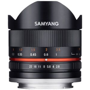 Samyang MF 8mm f/2,8 UMC Fisheye II för Fujifilm X, svart