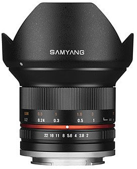 Samyang 12/2,0 NCS CS för Sony E-fattning (APS-C), svart