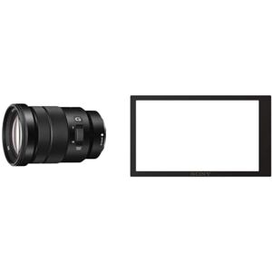 Sony E PZ 18-105 mm f/4.0 G APS-C, Power Zoom Lens (SEL18105G) & PCK-LM17 Semi Hard Screen Protect Sheet for α6000 - Black