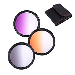 AFGRAPHIC Camera Graduated Color Filters 52mm Orange Purple Grey Graduated Filters Set For Fujifilm XC 15-45mm f/3.5-5.6 OIS PZ Lens, For Fujifilm XF 35mm f/1.4 R Lens