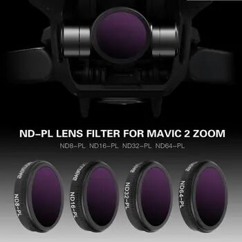 4pcs/set forDJI Mavic 2 Zoom Lens Filter Mavic Camera Lens Filter Kit ND8-PL ND16-PL ND32-PL ND64-PL Filter for DJI Mavic 2 Zoom