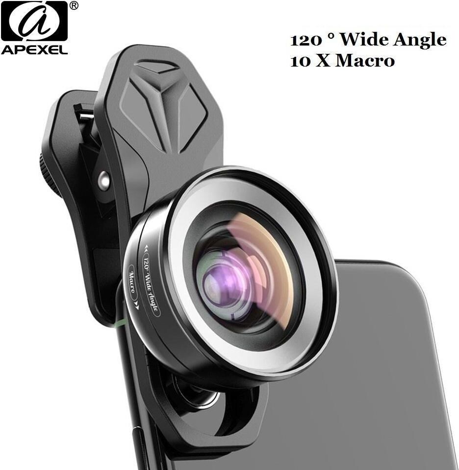 APEXEL HD Camera Phone Lens Kit 120 Degree 4K Wide Angle 10x Macro Lens +CPL Star Filter for IPhonex Samsung S9 All Smartphones