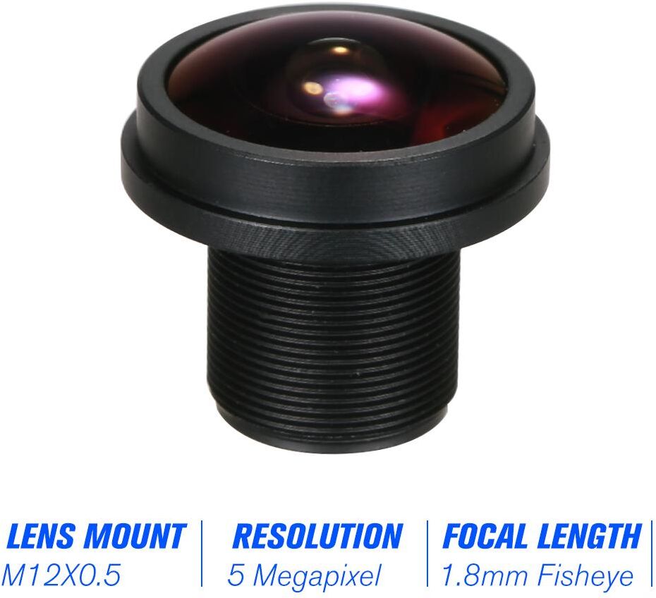 TOMTOP JMS 1.8mm Fisheye Lens HD 5.0 Megapixel IR M12 Mount 1/2.5" F2.0 For CCTV IP Camera 180 Degree Wide Viewi