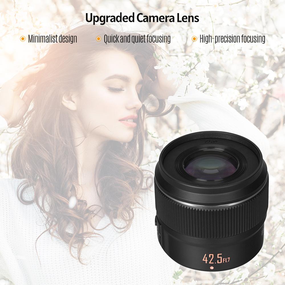 TOMTOP JMS YONGNUO YN42.5mm F1.7M II M4/3 42.5mm Fixed Focus Camera Lens F1.7 Large Aperture Multi-coated 8