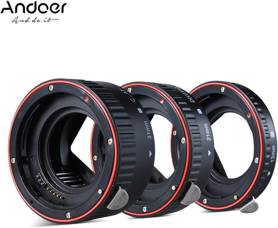 Andoer Extension Tube Sets w/ 13/21/31mm Auto Focus for Canon all EF & EF-S Lenses