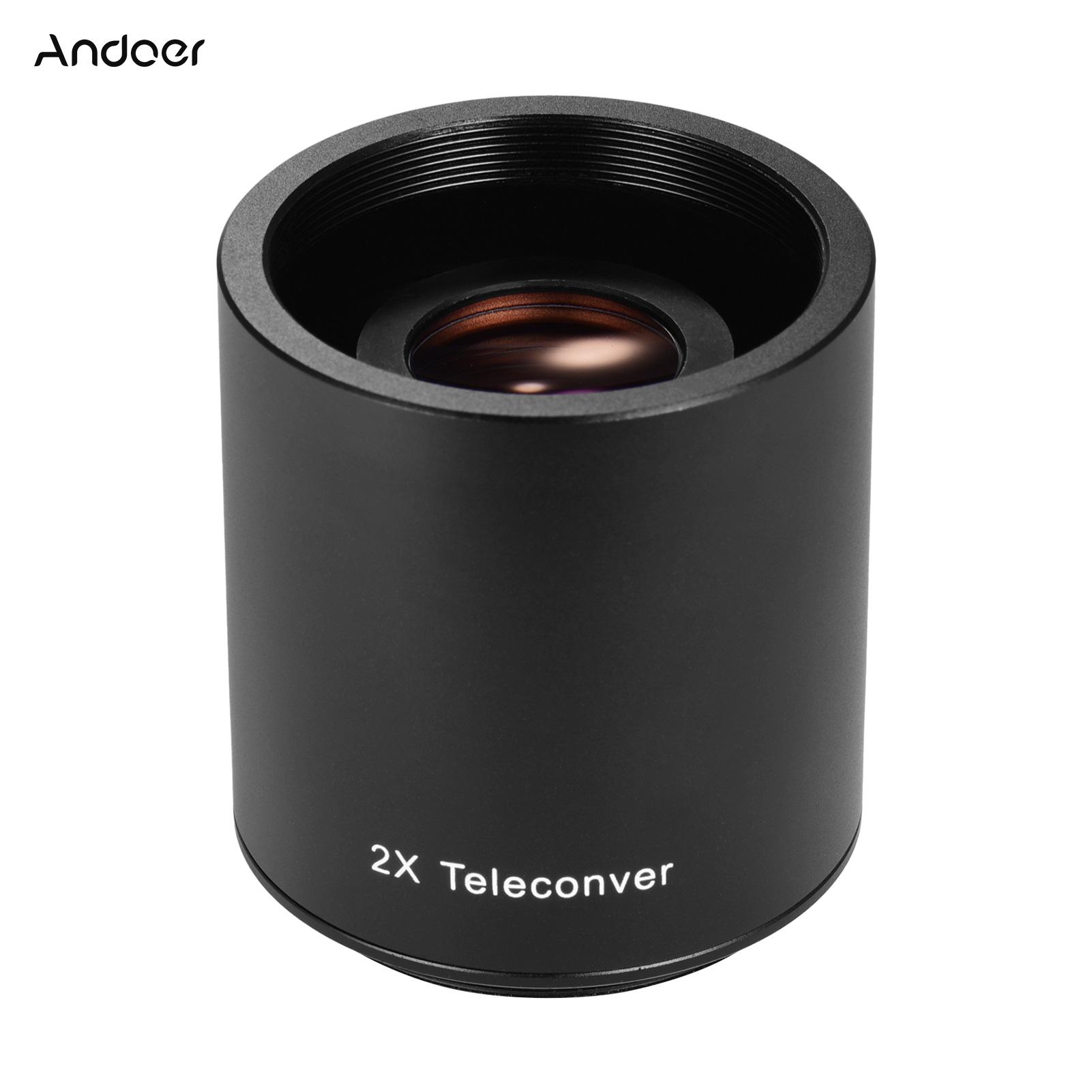 Andoer 2X Teleconverter Lens Manual Focus Converter Lens for 650-1300mm 500mm 420-800mm Camera