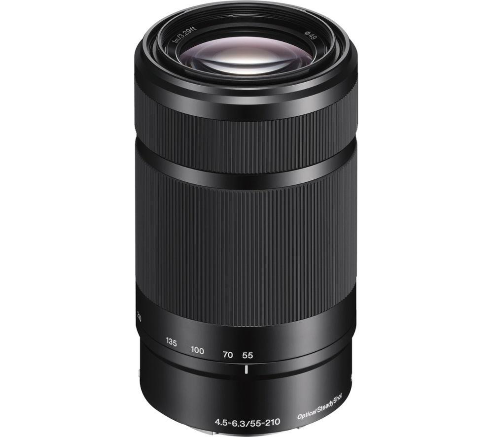SONY E 55-210 mm f/4.5-6.3 OSS Telephoto Zoom Lens, Black
