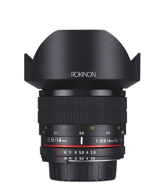 Rokinon 14mm F2.8 IF ED Super Wide Angle Camera Lens for Nikon AE with Automatic Chip, Black FE14MAF-N