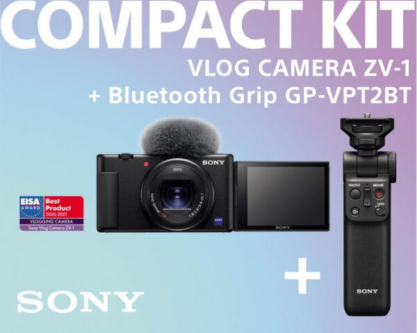 Sony - Vlog Camera ZV1 4K + GP-VPT2 Grip