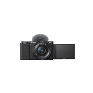 Sony a ZV-E10L - Digitalkamera - spejlløst - 24.2 MP - APS-C - 4K / 30 fps - 3x optisk zoom 16-50 mm Power Zoom-objektiv - Wireless LAN, Bluetooth - sort