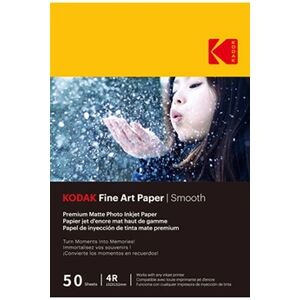 Kodak 9891093 - 50 feuilles de papier photo 230g/m², mat, Format A6 (10x15cm), Impression Jet d'encre effet lisse - Publicité