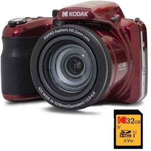 Kodak Pixpro Astro Zoom AZ425 Appareil Photo Numérique Bridge, Zoom Optique 42X, Grand Angle de 24 mm, 20 mégapixels, LCD 3, Vidéo Full HD 1080p, Batterie Li-ION Rouge - Publicité