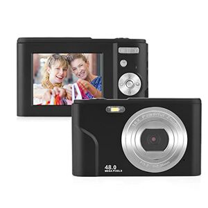 Andoer Appareil Photo numérique Portable 48MP 1080P Écran IPS 2,4 Pouces Zoom 16X Mise au Point Automatique Retardateur 128 Go Mémoire étendue Détection de Visage Anti-tremblement - Publicité