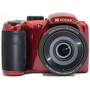 Kodak Pixpro Astro AZ255 Appareil Photo Bridge Numérique 16 Mpixels, Zoom 25X, Video HD 1080p, Grand Angle 24 mm, Stabilisateur Optique de l'image, Ecran LCD 3, Pile AA Rouge - Publicité