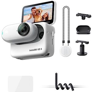 Insta360 GO 3 (128 Go) Kit de créateur Petite caméra d'action légère, Portable et Polyvalente, POV Mains Libres, s'installe n'importe où, stabilisation, Action Pod Multifonctionnel, étanche - Publicité