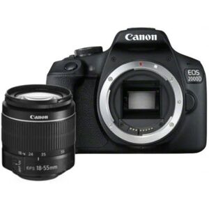 Canon EOS 2000D + EF-S 18-55mm f/3.5-5.6 III Kit fotocamere SLR 24,1 MP CMOS 6000 x 4000 Pixel Nero