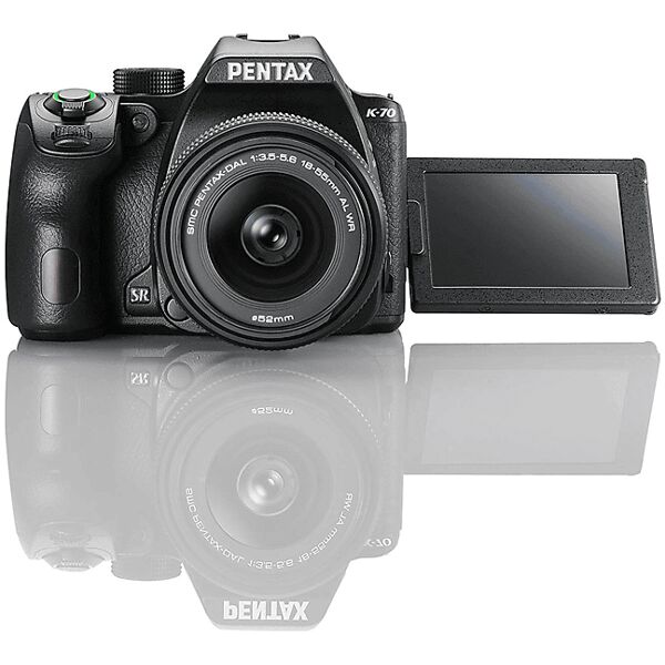 pentax fotocamera reflex  k-70 black kit dal18-55wr