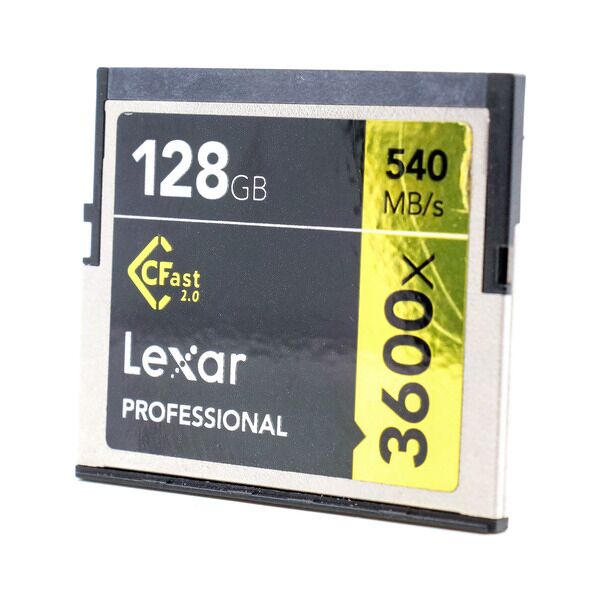 lexar professional 128gb 3600x 540mb/s cfast 2.0 card (condition: good)