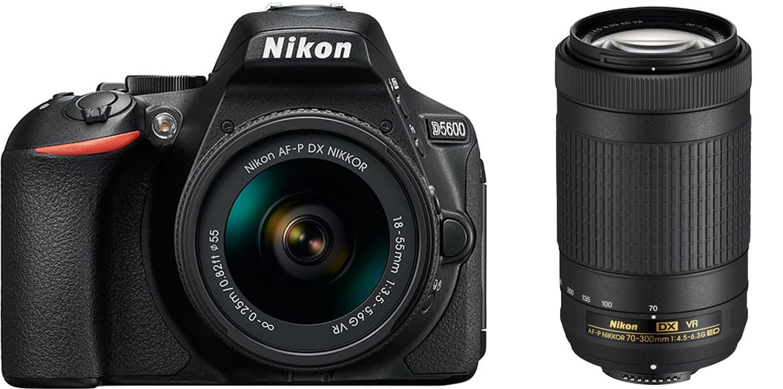 Nikon D5600 + 18-55mm AF-P VR + 70-300mm AF-P VR - 2 Anni Di Garanzia In Italia