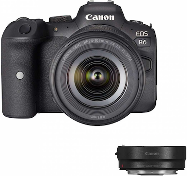 Canon EOS R6 + Rf 24-105 F/4-7.1 IS STM + ADATTATORE - 2 Anni di Garanzia in Italia