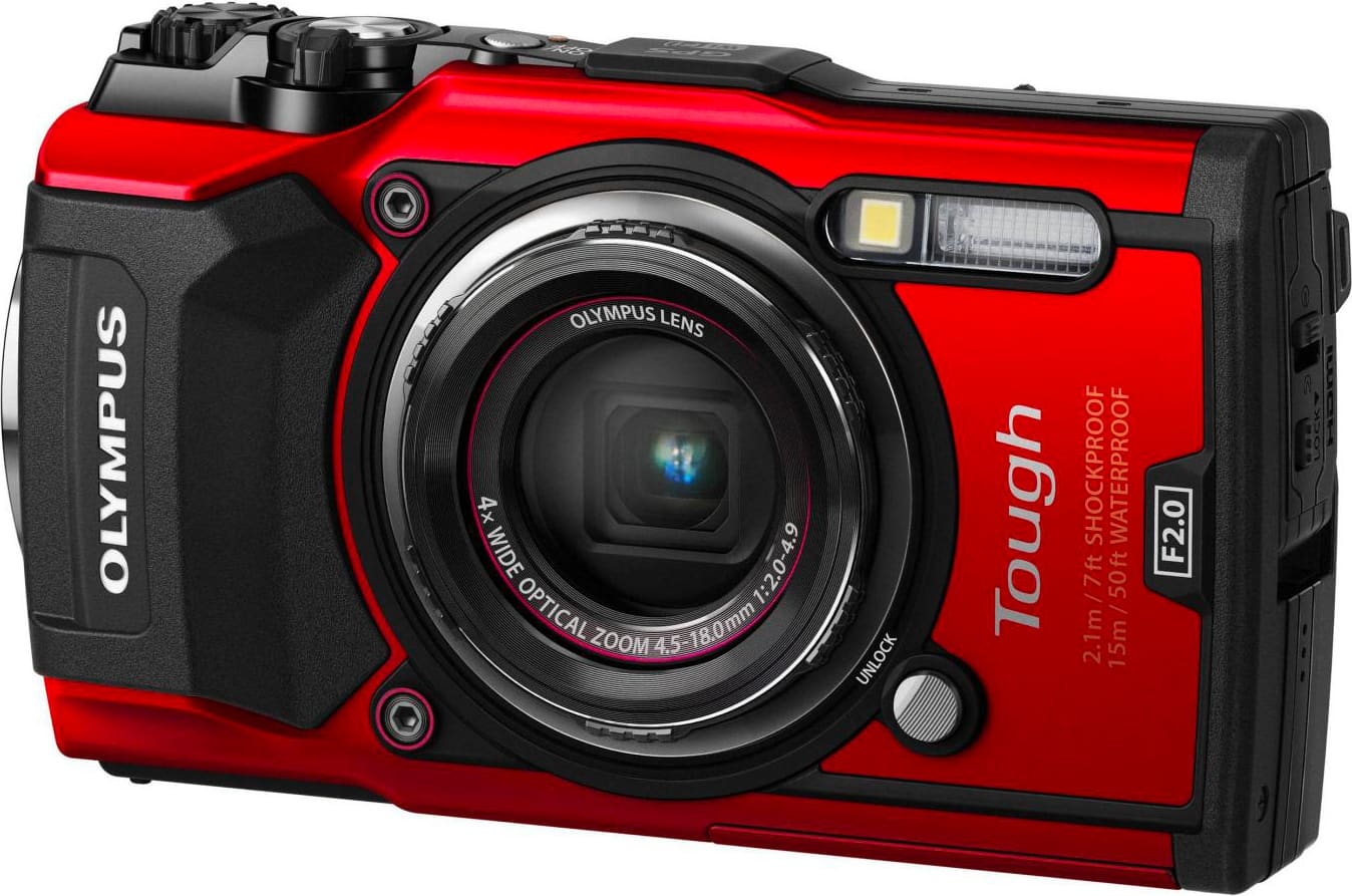 Olympus V104190re000 Fotocamera Digitale Compatta 12 Megapixel Filmati 4k Display 3" Gps Colore Rosso - Tough Tg-5 V104190re000